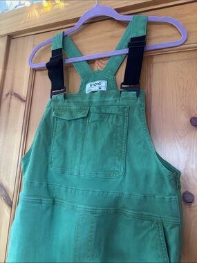 Stoic Green Cotton Canvas Overalls Jumpsuit